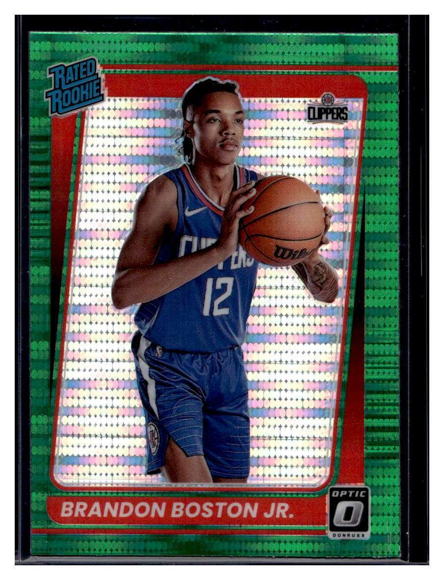 2021-22 Panini Donruss Optic Green Pulsar Prizm #189 Brandon Boston Jr. RC (B)