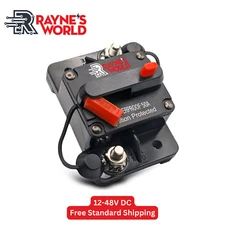 50 Amp Waterproof Circuit Breaker Auto/Marine/Solar 12-48V DC Manual Reset