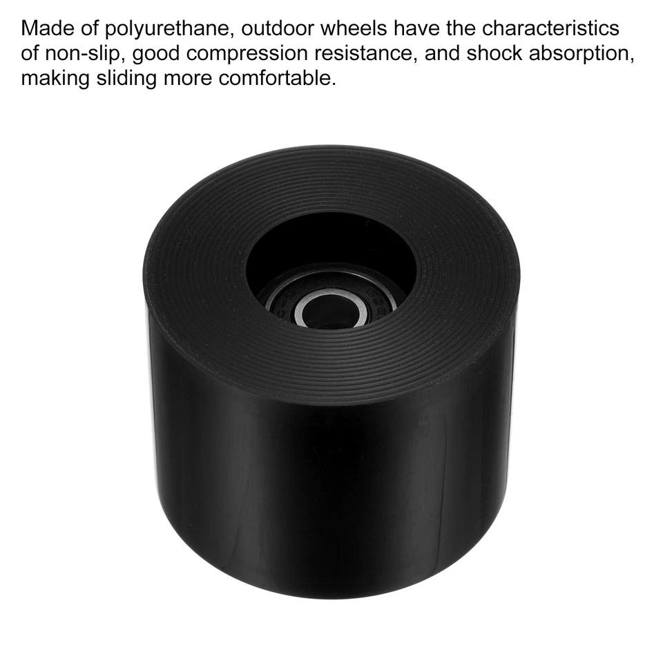 4 Stück 60mm Longboard Rollen mit Lager ABEC-9 Skateboard Rad 80A Schwarz - Bild 3 von 4