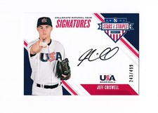 2020 USA Baseball Stars Stripes CNT Signatures Black Ink Jeff Criswell /499 Auto