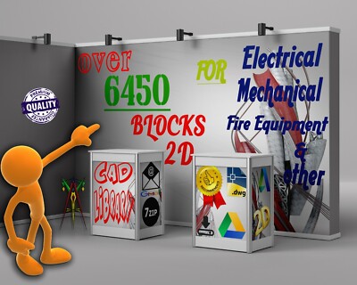 AUTOCAD DWG FILE FOR ELECTRICAL & MECHANICAL +6450 SYMBOLS AND BLOCKS 2D