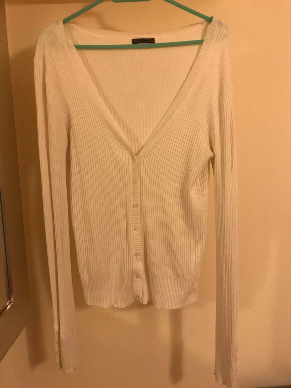 Mango Women's White Knit Cardigan Size L thumbnail 4