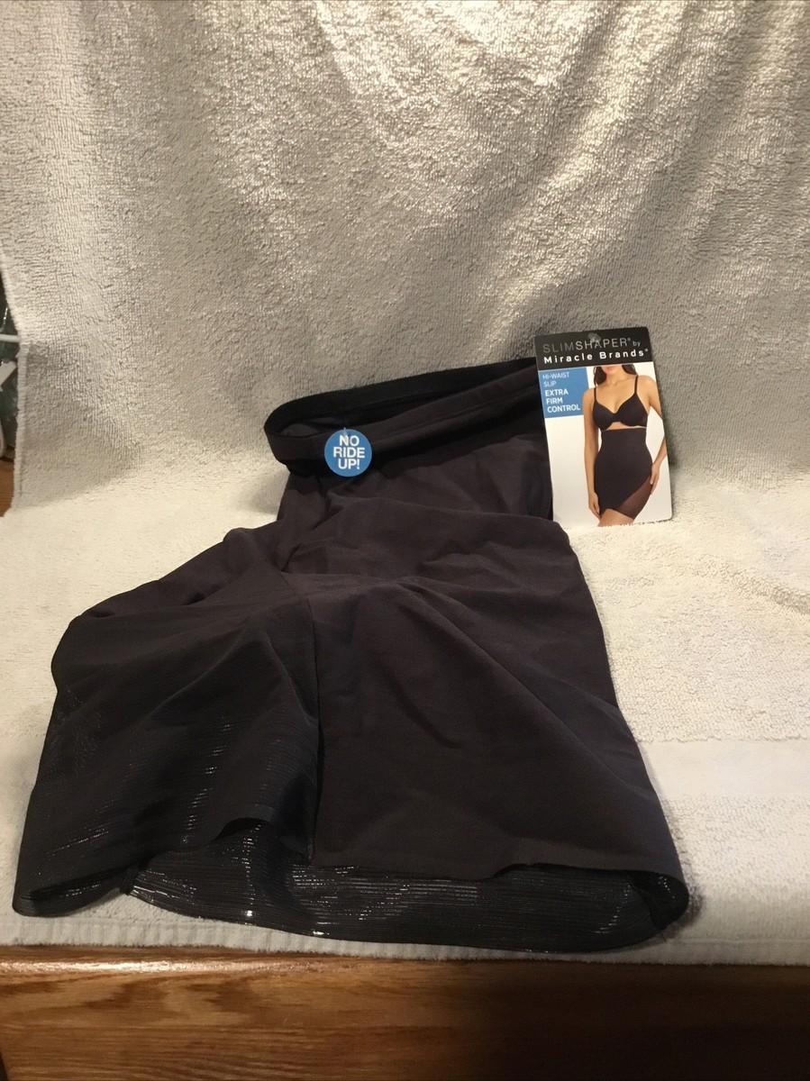 Slim Shaper Miracle Brands Hi-Waist Slip Extra Firm Control Black Small