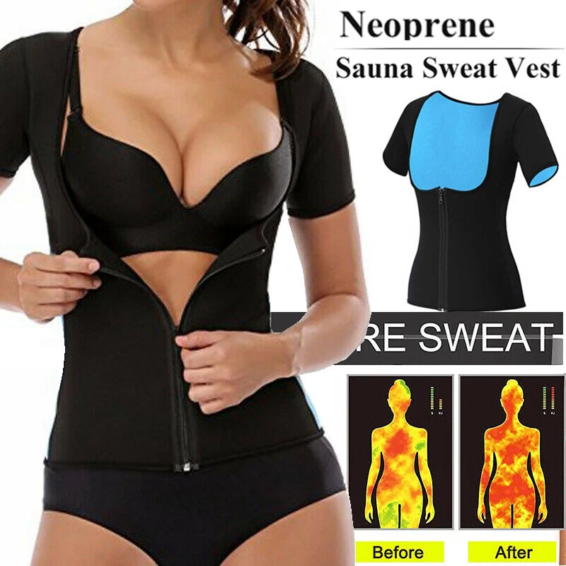 Women Sauna Body Shaper Sweat Suit Sleeve Spa Cami Hot Neoprene