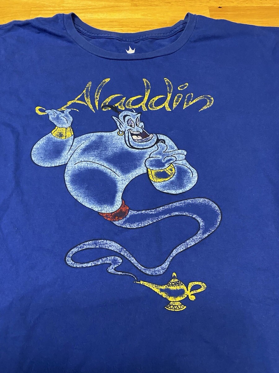 Disney Aladdin Big Genie T Shirt Mens 2XL Blue Movie Promo Indie Hipster