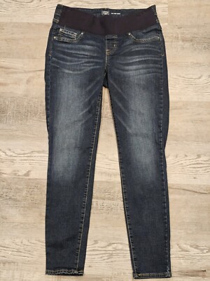Signature Levi Strauss Jeans Medium Blue Baby Bump Skinny Maternity Denim Cotton