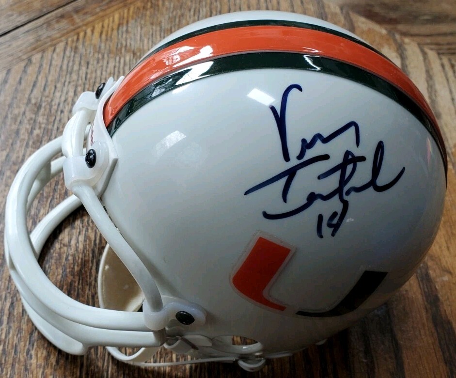 Vinny Testaverde Autographed Signed Miami Hurricanes NICE Mini Helmet BAS COA TB 