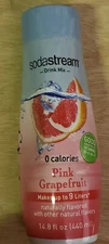 SodaStream PINK GRAPEFRUIT - 0 Calories - 14.8 fl oz - 23 Servs - Dent - 8/2026