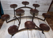 Vintage Wrought iron Metal 10 Pillar Candle Candelabrum Candelabra