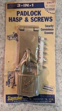 Slaymaker 3 in 1 Padlock Hasp & Screws BL 5982 New in package
