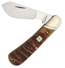 Rough Ryder Cotton Sampler Folding Knife Stainless Steel Blade Rams Horn Handle