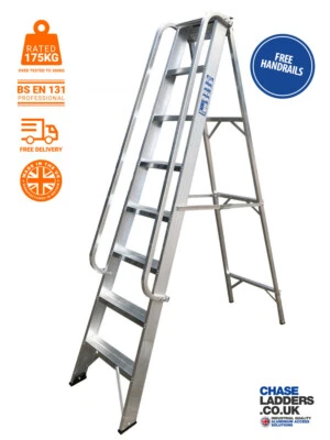 Chase Ladders - Class 1 Aluminium Builders steps folding stepladders - UK Made