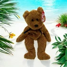 Vintage TY Beanie Baby Original Fuzz Bear Brown 1999