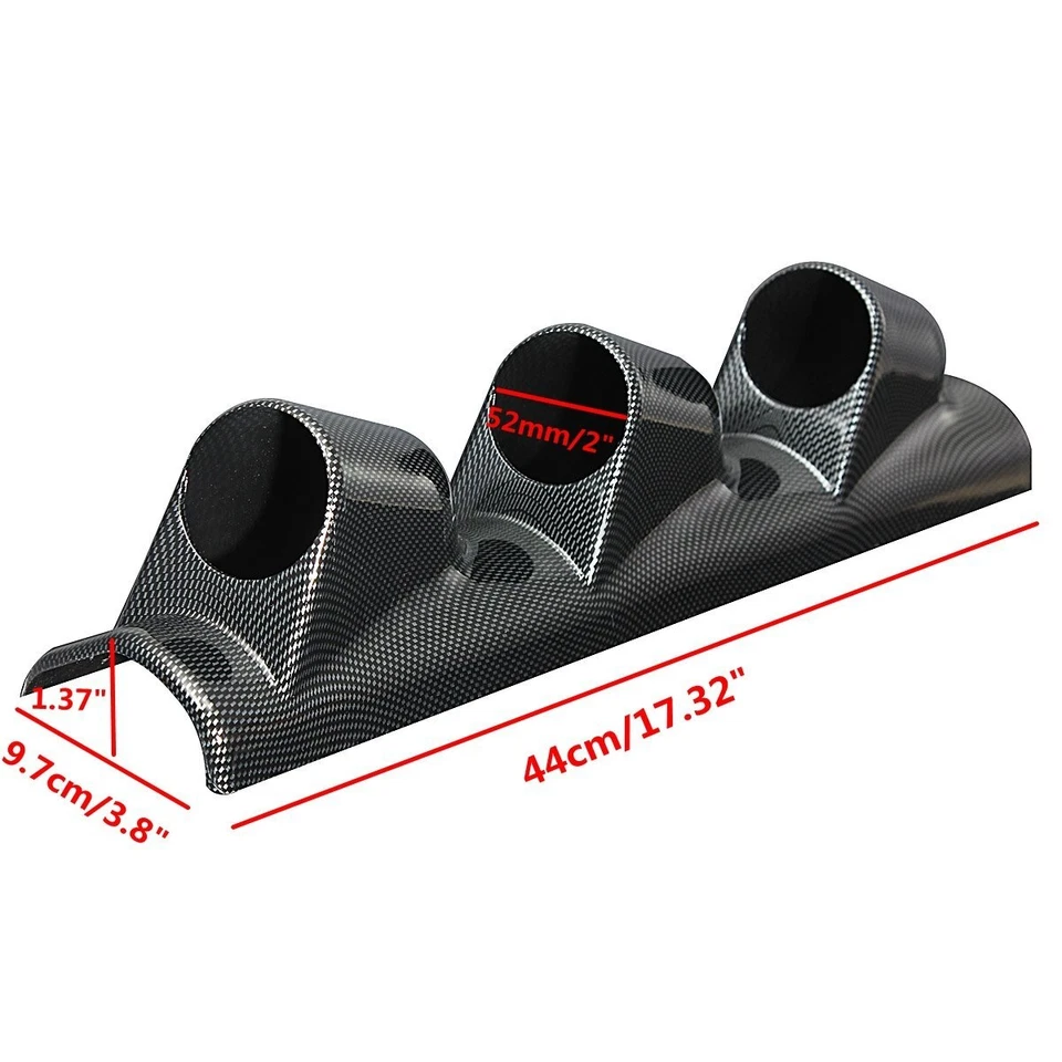 Negro 52mm Auto A Pillar Pod 3 Triple Calibre Soporte Montaje Pod Flexible Universal Foto 2 de 4