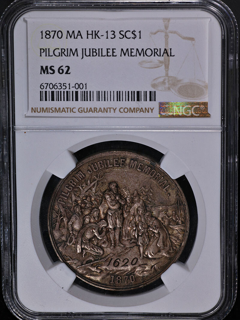 1870 MA HK-13 SC $1 Pilgrim Jubilee Memorial NGC MS62 | eBay 1870 MA HK-13 SC $1 Pilgrim Jubilee Memorial NGC MS62 | eBay