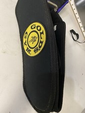 Vintage Golds Gym Nylon Weight Lifting Belt Size Small Medium Yellow Logo Black
