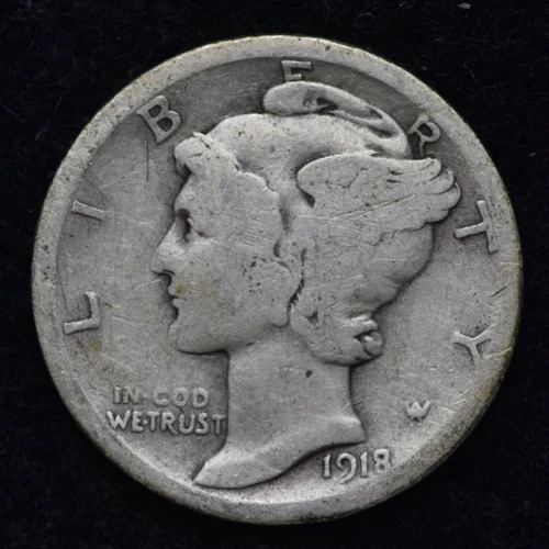 1918-S Mercury Silver Dime GOOD / VG FREE SHIPPING