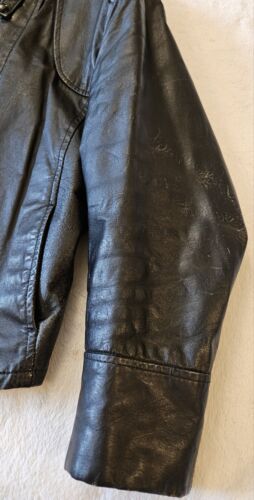 Sears Vintage Motorcycle jacket mens 42 Genuine Black leather Made In Canada - Picture 5 of 16