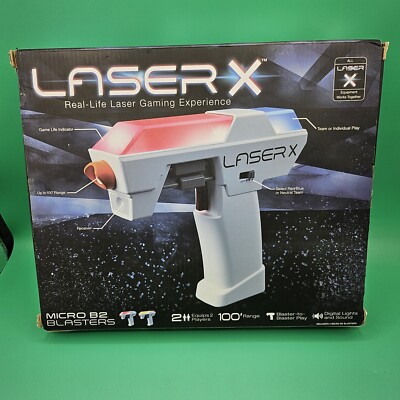 Laser X Two Player Micro B2 Blaster Laser Tag Gaming Set Open Box Tested Working