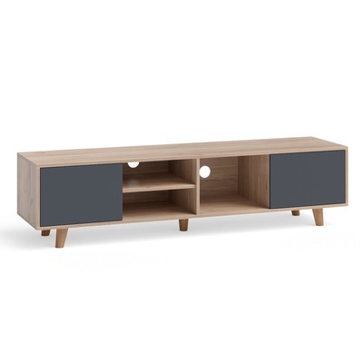 Costway Media Entertainment Center Console 65'' TV Stand  w/2 Doors & Open