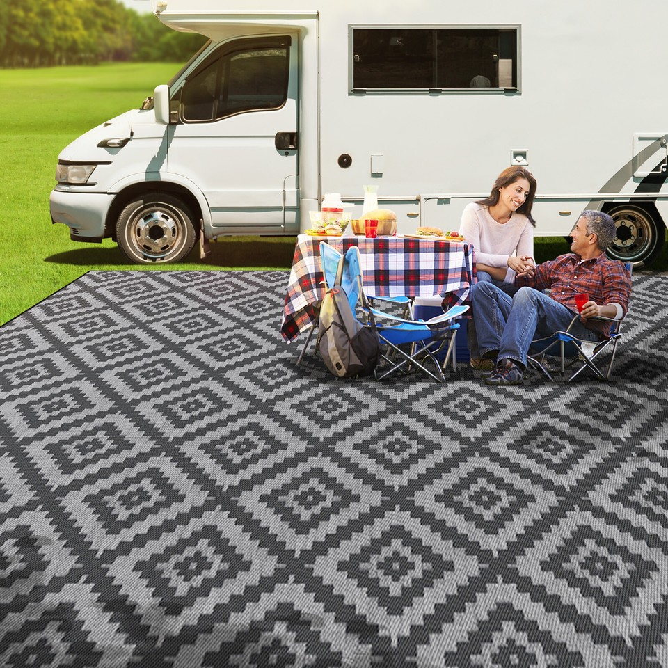 Outdoor Rug 5'x8' Reversible Mat Area Rug RV Patio Camping Rug