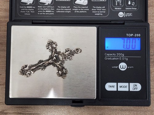 Vintage Antique Sterling Silver Cross Religious Pendant - Picture 9 of 9