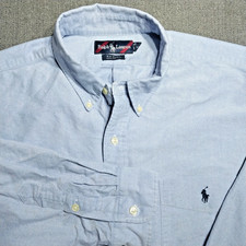 Ralph Lauren Men's BIG Shirt Oxford Long Sleeve Button Down Classic Blue XL