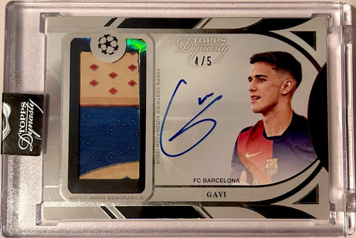 2024/25 Topps Dynasty UEFA Club Competitions Patch Auto Gavi APV-GA2 Black 4/5