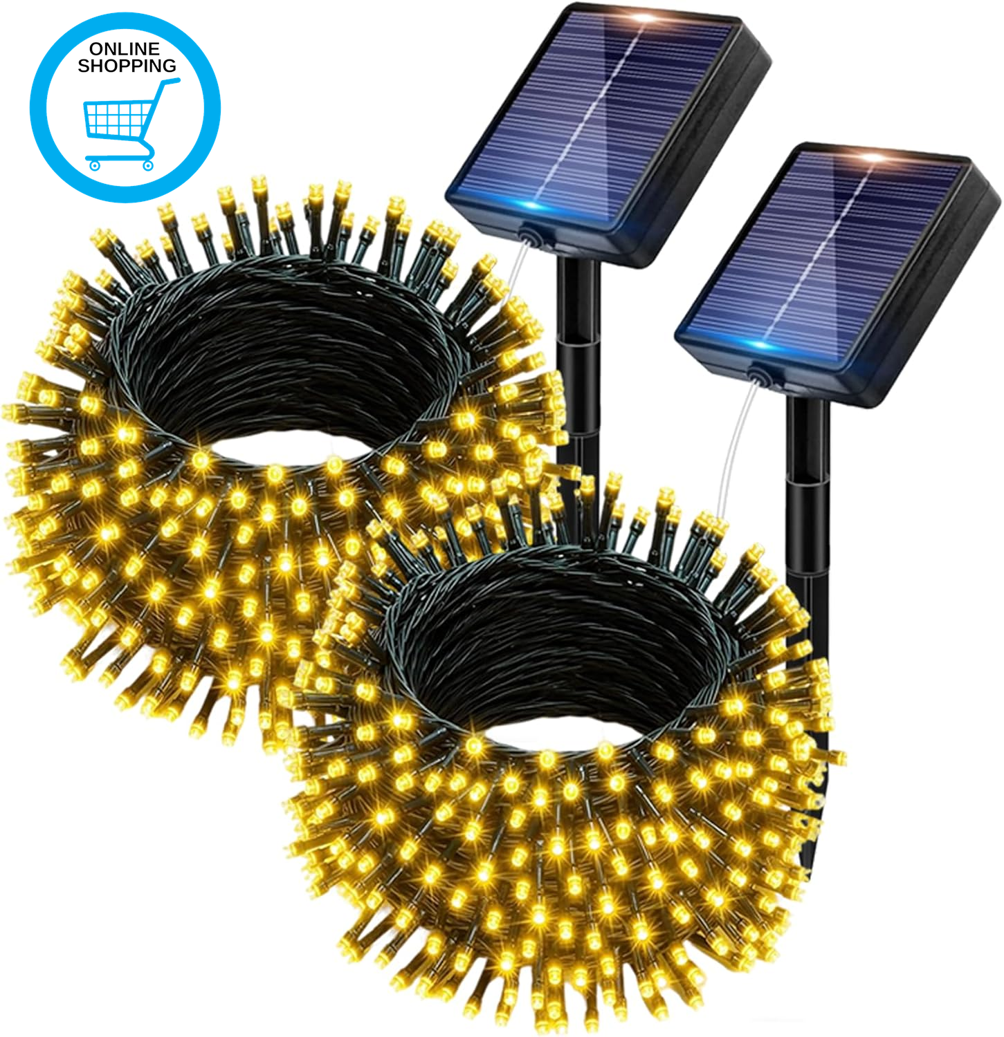 60LED Solar String Lights Outdoor Garden , 2 Pack Total 12M/40FT 120 LED Fairy L