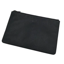 Yves Saint Laurent clutch bag YSL leather black pouch #QYGI7G