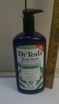 Dr Teal's Pure Epsom Salt Body Wash Soother & Moisturize With hemp 24 Ounce
