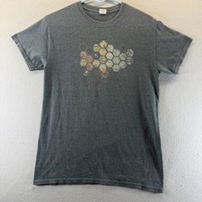 Gildan Bee Honeycomb Graphic T-Shirt Gray Cotton Small Short Sleeve Crewneck