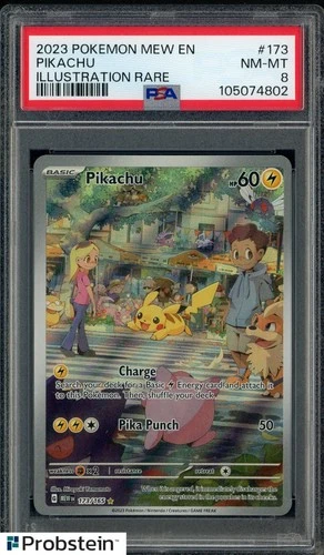 2023 Pokemon Mew En Illustration Rare #173 Pikachu PSA 8 NM-MT