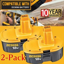 Upgraded 2 PACK 6000mAh Battery for Dewalt 18V XRP DE9098 DC9096 DE9053 NiMH NEW
