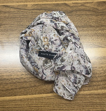 HAUTE HIJAB Women's Floral Square Scarf Gray Purple Beige White