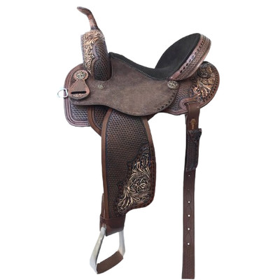 Western Leather Handmade Barrel Saddle Horse Racing Tooled Trail Tack Equestrian