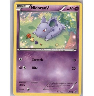 Nidoran F 66/160 Common Primal Clash Pokemon Near Mint