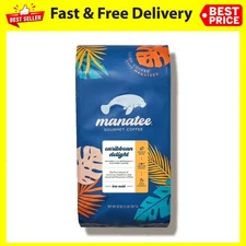 New Manatee Caribbean Delight Medium Roast Whole Bean Coffee 2 Pound Bag