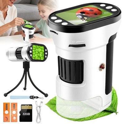 1000X Microscope Digitales Mikroskop 2'' Screen Mini Tripod Portable Für Kinder