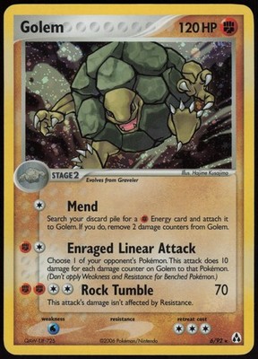 Golem 6/92 Legend Maker Holo Rare Pokemon Karte - NM
