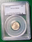1944  MS66  Mercury Dime - Denver - PCGS