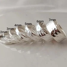 Personalized Hammered Band Ring 925 Sterling Silver 2mm–9mm Ring For Unisex Jewe