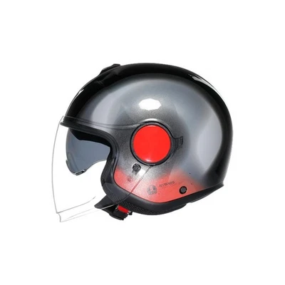Casque Jet AGV Helmets Eteres Levanto Noir Argent Rouge Taille XS S M L XL XXL - Photo 1/3