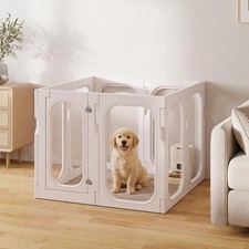 Acrylic Clear Dog Playpen Indoor with Door 26'' H Transparent Dog Play Pen