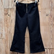 Reformation Watson Black High-Waisted Flared Pants With Back Zipper Closure Size