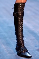 Dior 2005 Runway Black Leather Aviator Boots ...