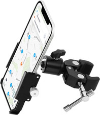 Phone Holder with Clamp for Golf Cart, All Metal Universal Phone Holder Handleba