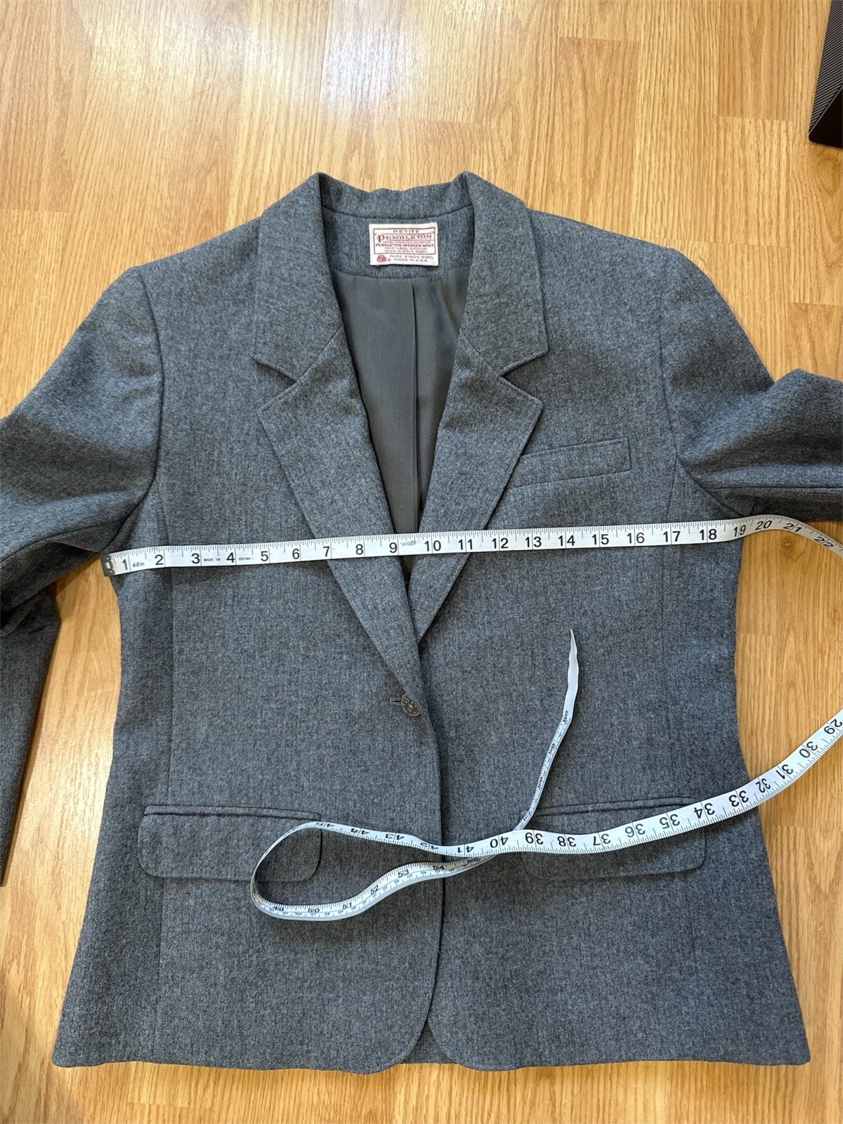 Pendleton Petite Small Gray Wool Blazer Jacket Ma… - image 10