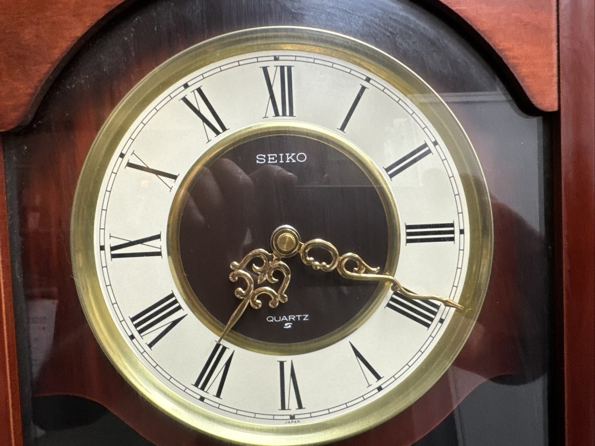SEIKO Mahogany Wall Clock with Pendulum QXH118BLH | eBay