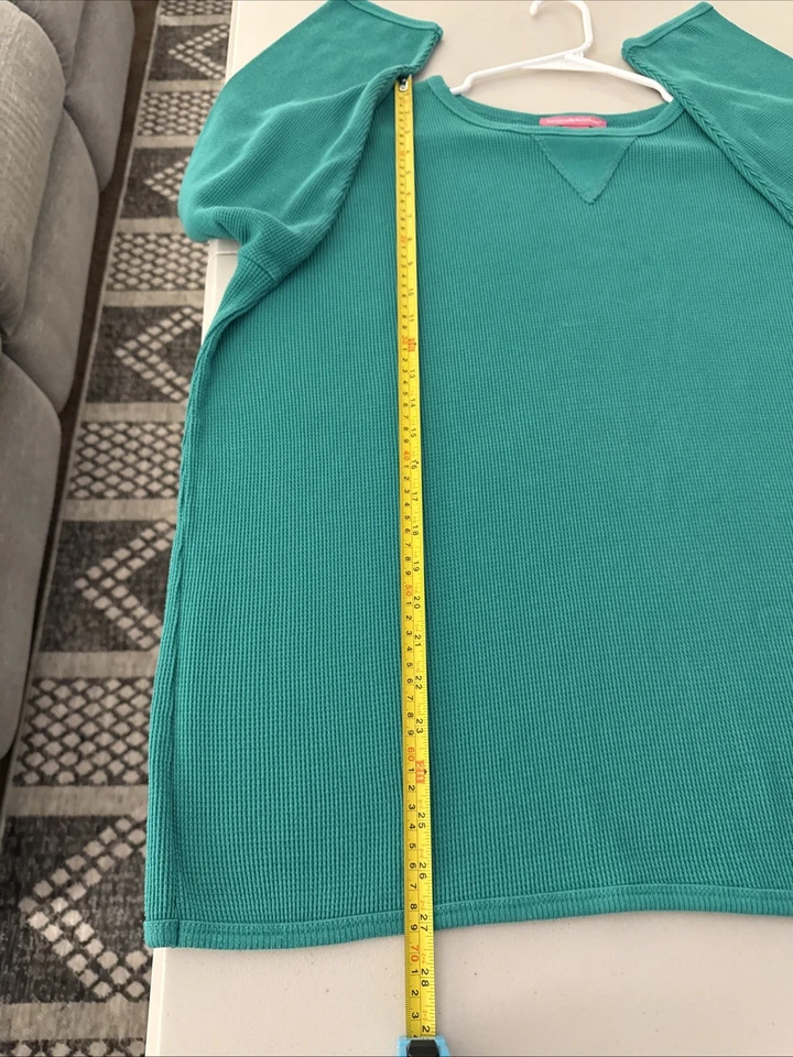 Woman Within Size 1X Green Long Sleeve Henley Shirt - Image 4 of 4